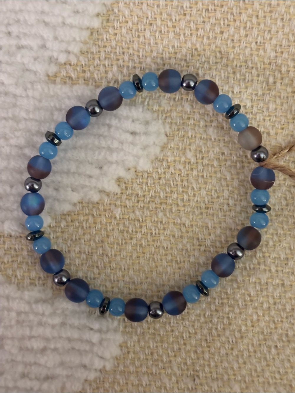 Blue & Purple Matted Beaded Bracelet